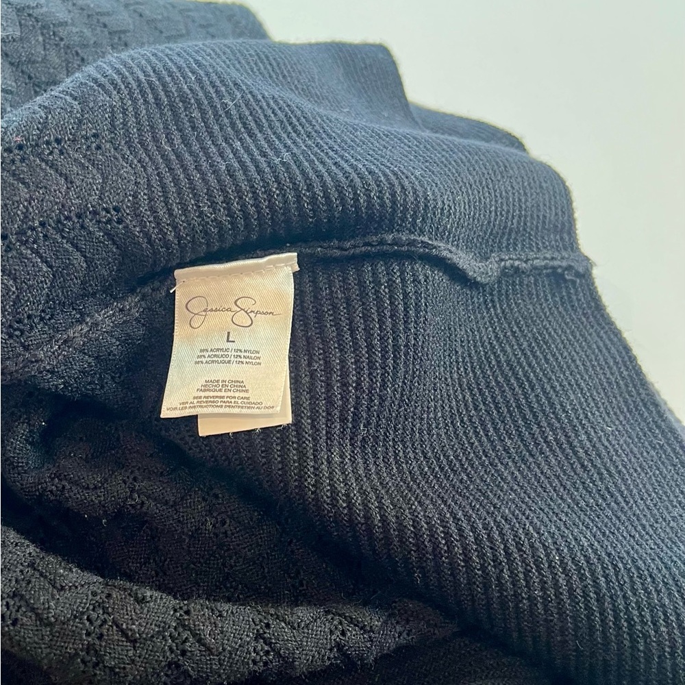 Jessica Simpson Black 3/4 Sleeve Dress Textured - Picture 11 of 12
